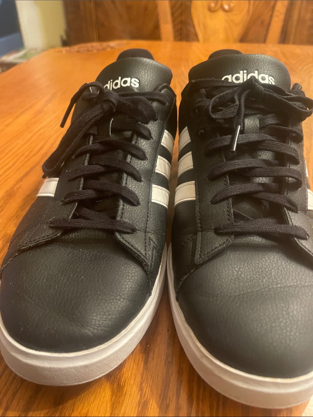 adidas Black Sneakers with White Three-Stripes